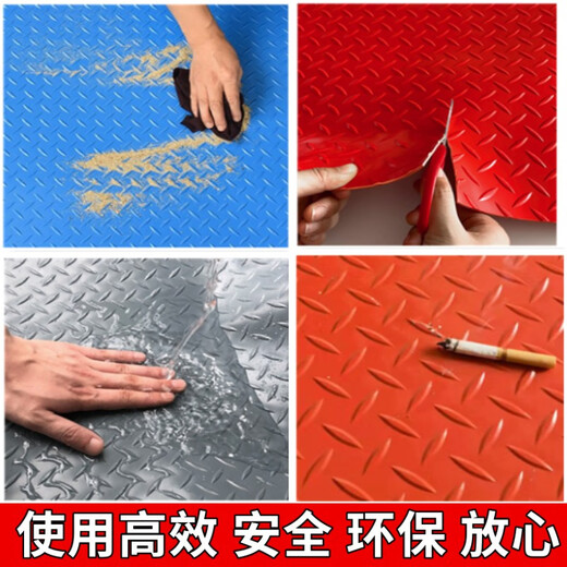 Junliu thickened and wear-resistant private garage floor mat PVC non-slip mat plastic entrance waterproof rubber door mat corridor stairs cooked rubber gray man 1.2 meters width 15 meters length