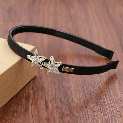 Children's hairbands little star hair accessories girls hairpins with toothed anti-slip headbands student headbands simple and cute beige