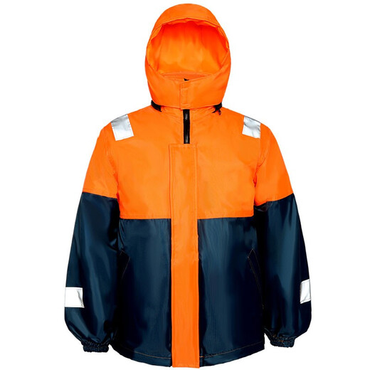 Peihao winter warm life jacket grade thickened marine work adult large buoyancy fishing long-sleeved insulated clothing sea color block top large size 4XL