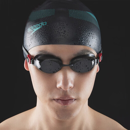 Speedo myopia swimming goggles professional 3D intelligent fit swimming goggles high definition anti-fog waterproof comfortable eye-proof for men and women with degree gray/smoke ash wide angle large field of view, texture fit 500 degrees