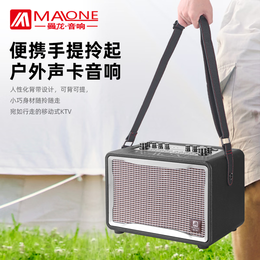 MALONE portable Bluetooth karaoke audio outdoor square dance live broadcast with sound card microphone guitar playing and singing performance speaker amplifier GT-001 (450W) + dual microphone + gift flagship version