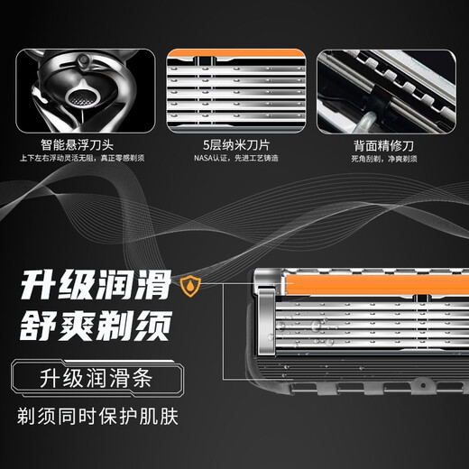 吉列(Gillette)锋隐致顺刀片手动剃须刀锋速5层刮胡刀刀头 简包装锋隐致顺1刀头