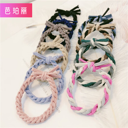 Barberry 10 basic braid forest style simple temperament fresh hair tie rubber band hair rope knotted headband hair tie basic braid mixed color 5 pcs