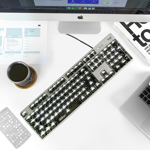Logitech logitech K845 Wired Transparente Mecánico Juego de oficina de la oficina Sesportas EL EMPORDACIÓN DE ELECHO RECUESADO DE VALOR DEL VALOR Y MUJERES DE MUJER RED Scroll Red Roll Roll Roll Roll