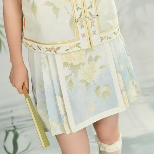 Mori Girl Tribe New Chinese Style Bestie Outfit Fashion Suit Three Piece Oriental Simple Luxury Style Vest (Single Piece) Single Piece M