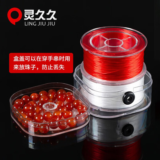 Lingjiujiu crystal elastic thread beaded thread elastic rubber band thread threaded with beads, bracelet thread, hand-strung beaded flat wire elastic rope, golden yellow