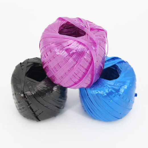 Corde d'emballage en or, une corde en plastique d'attachement et d'emballage, une nouvelle corde d'emballage de matériau, une corde d'attache, une corde d'attache, une corde à billes de paille, des rouleaux noirs 2