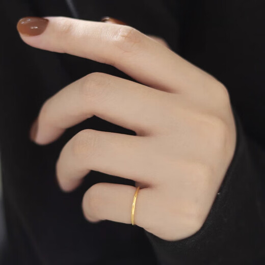 Tail ring for women's little finger rose gold 18k gold small size plain ring simple titanium steel plated K gold solid rose gold + high-end gift box US size 8 115 Jin Jin equals 0.5 kg ~130 Jin Jin equals 0.5 kg