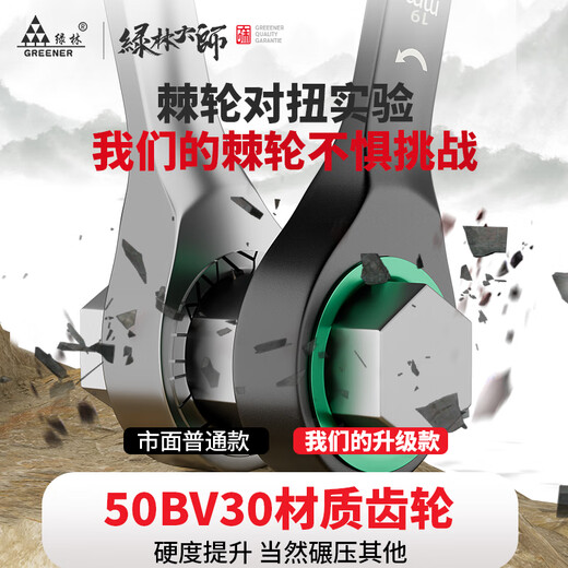 GREENER Master Series Ratchet Wrench Industrial Grade Hex Wrench Quick Opening Dual-Purpose Board Tool Set Honor Black 6-32 Extended Ratchet 22-piece Set