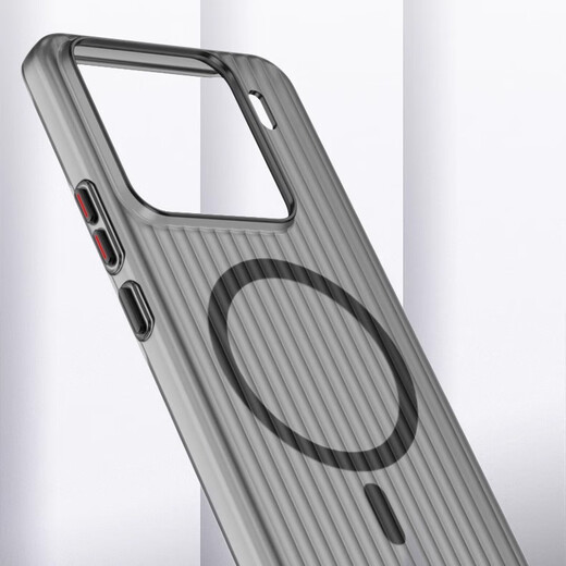 
POZZO is suitable for Xiaomi 15 mobile phone case ximi15 protective case magsafe magnetic high-transparent ultra-thin anti-fall protection case anti-fingerprint corrugated grating magnetic trunk black