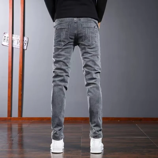 Yibo (Yibo) Jeans masculin mince mince coréen style noir et gris élastique élastique et polyvalent pantalon décontracté gris masculin 31 [suggéré 120-130jin [Jin est égal à 0,5 kg]]]