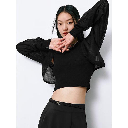 Cardigan Lancet mince des femmes pour femmes pour femmes pour la chemise de climatisation de la chemise de climatisation du style de châle de la chemise de châle Black L