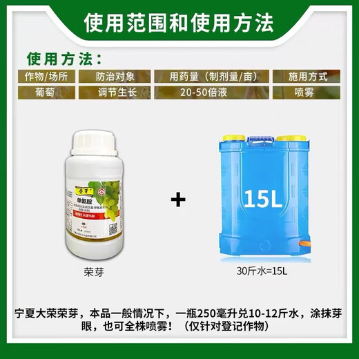 Rongya 50 cyanamide grape germination promoting bud break sleep tooth Qi early germination cyanamide growth regulator 250g*1 bottle