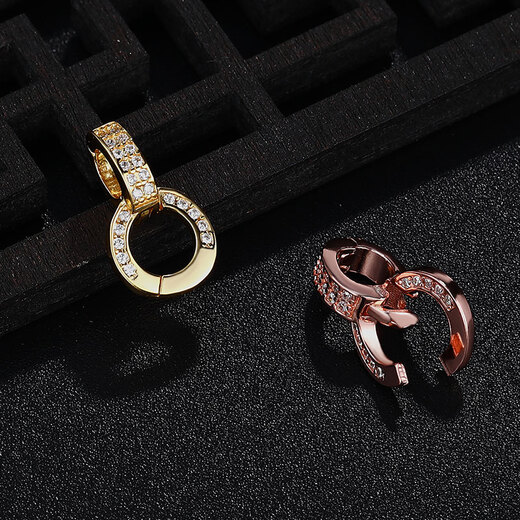 Fat Donglai's same style 18k gold pearl button accessories s925 silver DIY jewelry double ring versatile chain jadeite necklace two pieces of the same color (note for yourself)