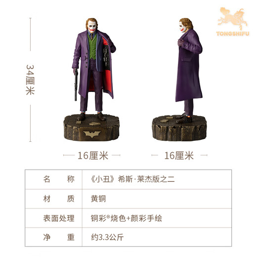 Maestro de cobre Auténtica Auténtica <Joker> Heath Ledger Edition Dos figuras de edición limitada adornos de cobre de escritorio