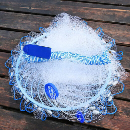 Renniaofei hand-throwing net, Frisbee-type hand-throwing net, monofilament line, strong and durable, weighted drop, thickened rope, easy to throw fishing net 4.2 meters