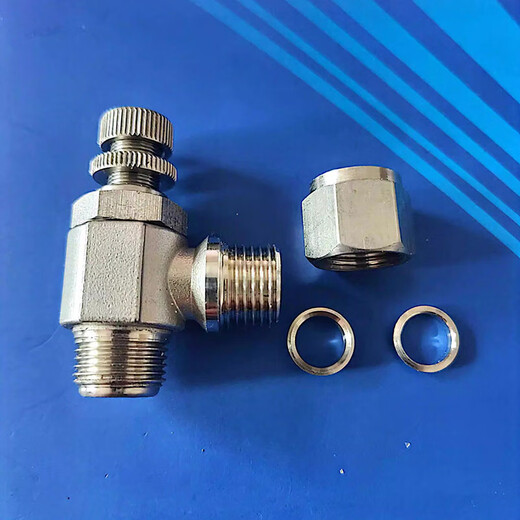 Zhuankai 304 stainless steel SL right angle card sleeve one-way throttle valve copper pipe stainless steel fast pneumatic speed control valve regulating valve SL right angle card sleeve throttle valve 1/2-10mm