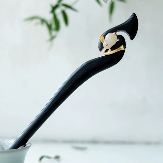 Kamalun (KAMALUN) Jade Rabbit Hairpin Ancient Style Hotan Jade Hairpin New Chinese Style Hairpin Classic Hanfu Headwear as a Birthday Gift for Your Girlfriend Jade Rabbit Hairpin + Brand Gift Box Engraving/Greeting Card