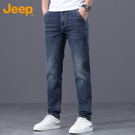 JEEP Jeep jeans men's autumn and winter loose straight pants men's versatile casual pants men's pants blue 33