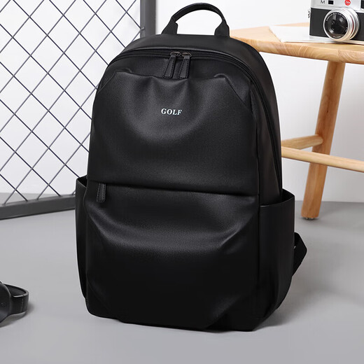 Golf (GOLF) backpack men's large-capacity backpack men's Korean version student school bag 15-inch computer bag travel bag black