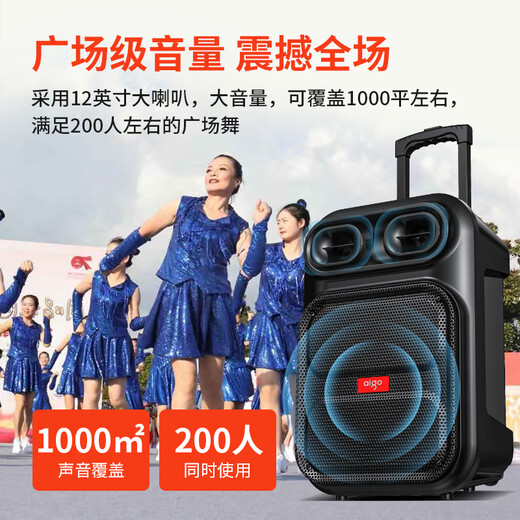 Patriot S56 12-inch square dance audio wireless Bluetooth trolley speaker high-power outdoor audio karaoke portable subwoofer stall amplifier speaker dual microphones