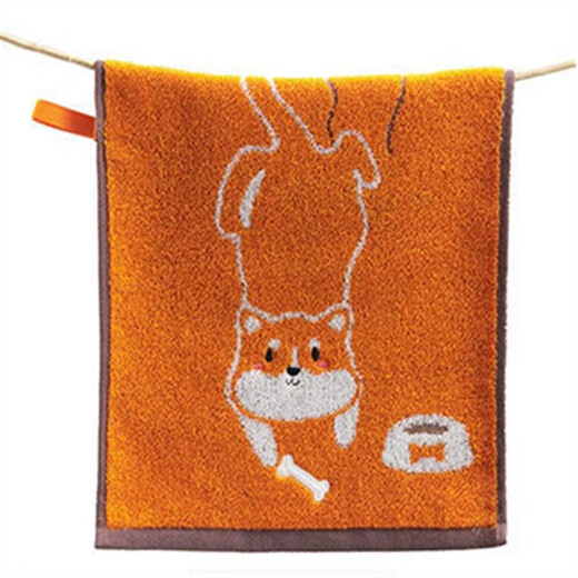 Jieyu Vosges children's absorbent cartoon pure cotton small towel face towel with lanyard type A yellow one 50x25cm