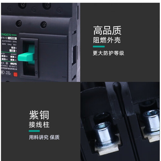 
Tianzheng Electric TENGENTGM1N plastic case circuit breaker main gate switch 100A12250A400A63 TGM1N-63L/330063A