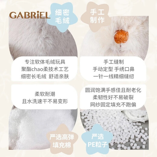 Gabriel Plüsch Puppe süße Blumenohr Rabbit Puppen Spielzeug Urlaub Geschenk Geburtstagsgeschenk für Mädchen W1813d Little Schatz Nackt Farbe Geschenkbox Modell 30cm