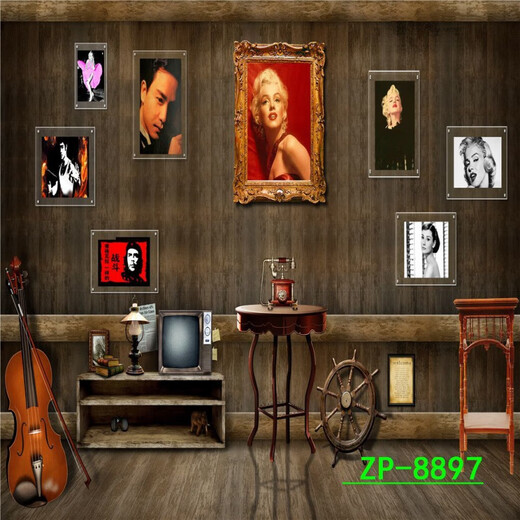 CLCEY主播背景布直播间网红背景墙摇滚音乐舞台背景3d立体高清复古 ZP- ZP-11150 2.5米宽+2.5米高
