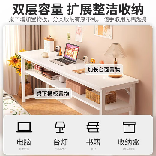 Quanpinwu Computer Desk Long Table Simple Desk Bedroom Study Desk Writing Desk Narrow Table Office Workbench Bedside Small Table Long Table Single Layer Long 100* Width 40cm Upgraded and Thickened