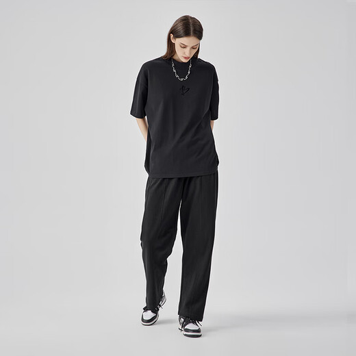 BODYDREAM Autumn New Casual Pants Men's Pants Structure Spliced Sports Pants Loose Straight Pants Wide Leg Pants Black 4XL