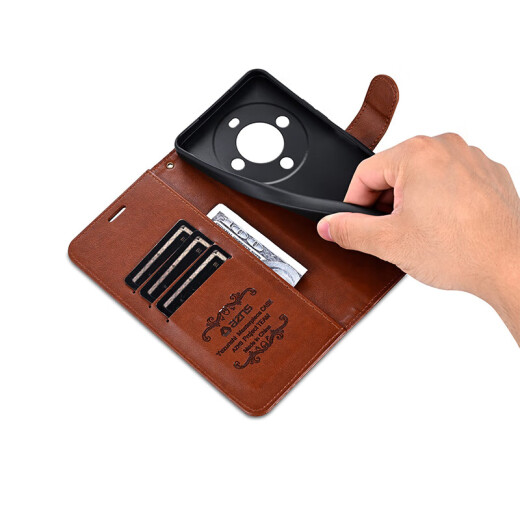 AZNS Huawei Enjoy 70X Mobile Case Flip-Fold Leather Case BRE-AL80 Protection Anti-fall 5G Front and Rear Fully Filled Soft Case Side-Flip Card Wallet-style Retro Business Men and Women New Style Enjoy 70X [Brown] Flip-Fold Leather Case