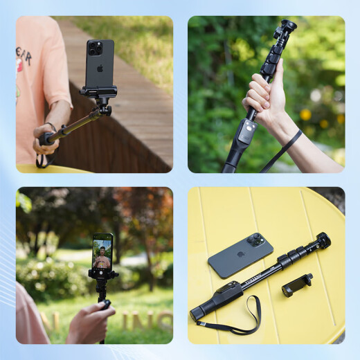 Yunteng 1288 ALUMINUM ALEAY SELFIE Stick Wireless Bluetooth Control remoto Fotografía Video corto Vlog Broadcast en vivo Soporte telescópico portátil TELÉCONO DE Selfie Teléfono móvil Apple Android Herramienta