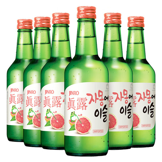 真露（JINRO）烧酒 360ml*6瓶 13度 西柚味 韩国进口 洋酒 调酒基酒