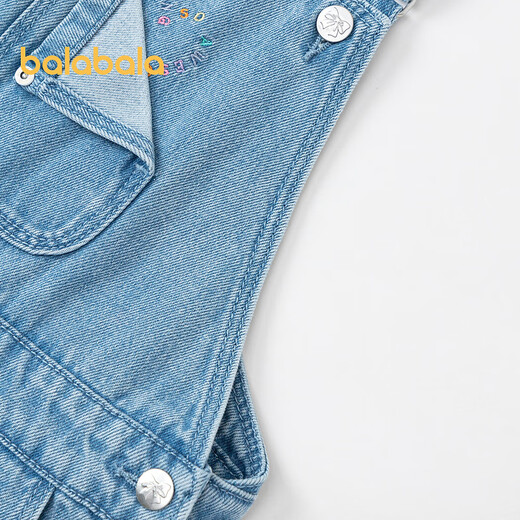 Balabala Kinderkleidung Mädchen Jeans Kinder Frühling große Kinderhosen Overall Denim Medium Blue 88201 130 cm