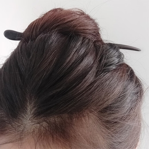 Chinese style ebony wood hairpin snake-shaped hairpin Retro Chinese style men's and women's hairpin daily hairpin simple corrugated wood hairpin ebony snake-shaped hairpin 1 piece