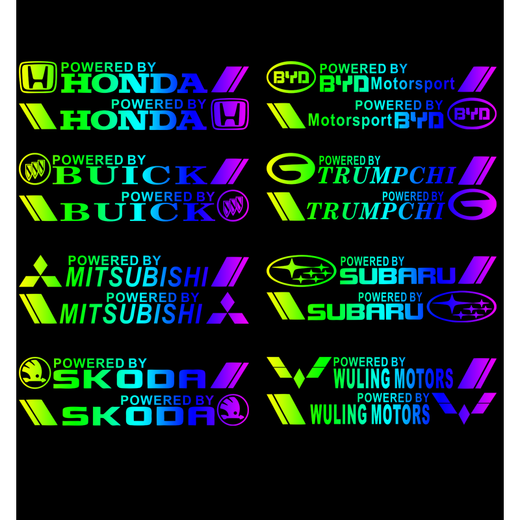 REACHNOW car stickers, triangle window car stickers, side window stickers, personalized and creative car body decoration pull-up stickers, laser complete, Toyota colorful laser, one pair