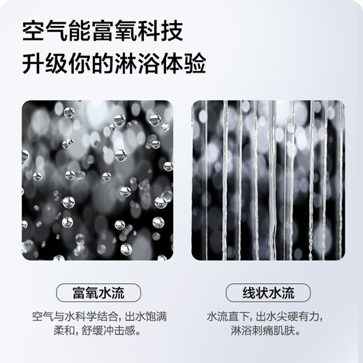 JOMOO Shower Set Shower Head Fine Copper Faucet with Spray Gun Can Lift and Rotate Boosted Shower Head Air Energy Boosted Shower Set Square 36484