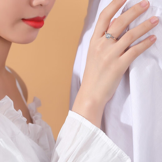 Grace GirlPT950 Platinum Ring Women's One Carat Moissanite Diamond Couple Men's Proposal Birthday Valentine's Day Gift Women's - Snowflake One Carat Moissanite Platinum Ring