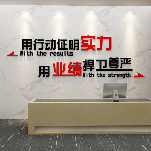 2024新款业绩就是尊严销售公司企业文化氛围布置激励志墙贴标语办 1047业绩尊严-黑大红 小