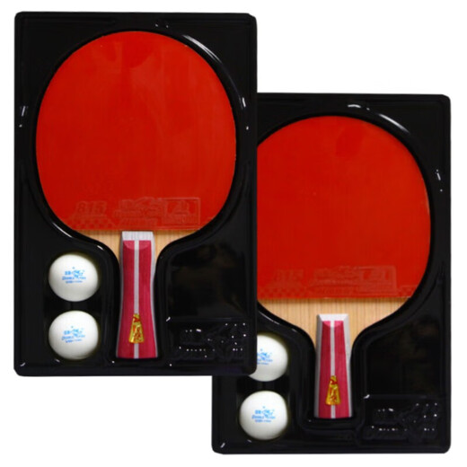 双鱼（DOUBLE FISH）三星级横直对拍乒乓球拍（附4球/京仓速发）3A+C/E对拍