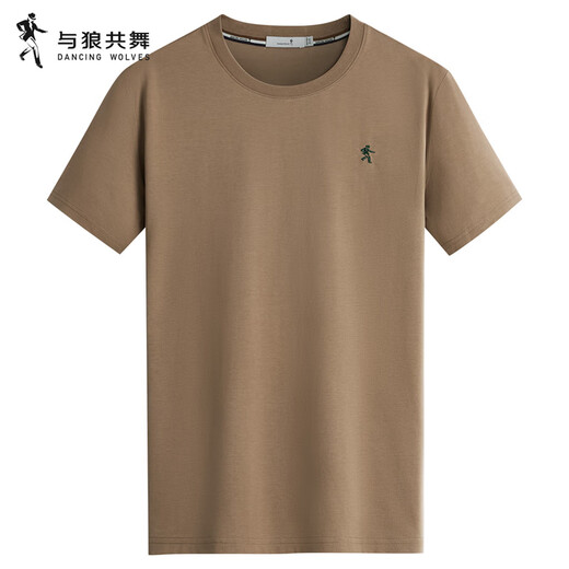 Bailando con la camiseta masculina de manga corta de manga corta de moda y versátiles de moda y versátiles.