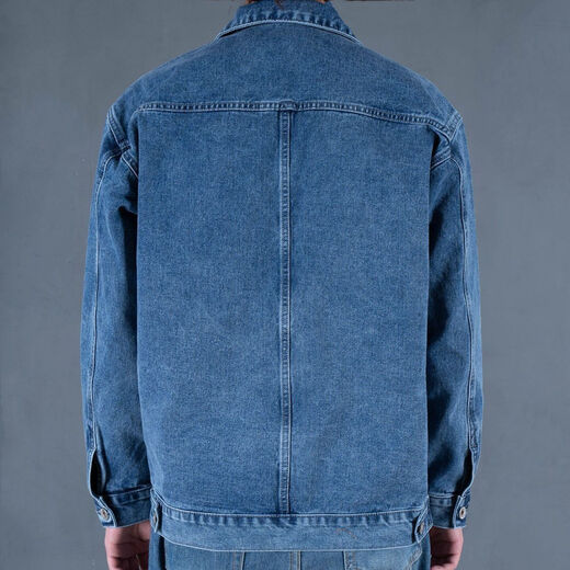 FELALWEN Denim Jacket Men's 2025 Trendy Spring and Autumn New Trendy Brand Handsome Work Jacket Loose Large Size Top Men's wt- R30 // Gray XL Recommended 130-145Jin Jin is equal to 0.5 kg