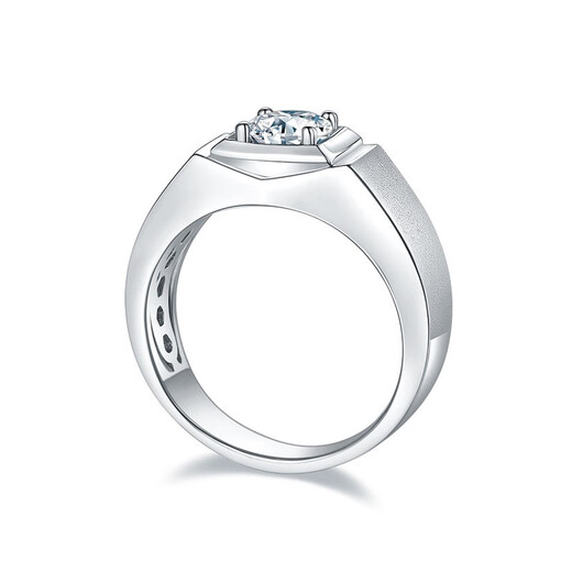 AVHEPT950 platinum D color cultivated diamond male couple ring female 1 carat customized wedding gift Chinese Valentine's Day frosted men's ring Junlang platinum-50 points D color VVS 16-23 circle can be noted
