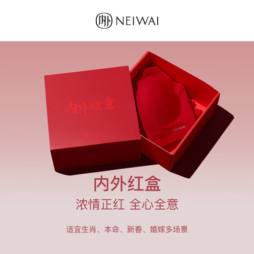 NEIWAI inside and outside red box | Hug cup soft support bra and panties set without wire underwear for women's birth year New Year gift box