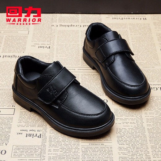 Huili Kinderschuhe Kinder Lederschuhe 2025 Frühlings- und Herbst neue Jungen Schwarze British Style Casual Schuhe Schüler der Mittelschule Kinderschuhe Schwarz 0053 32 Innere Länge ist ungefähr 20,9 cm