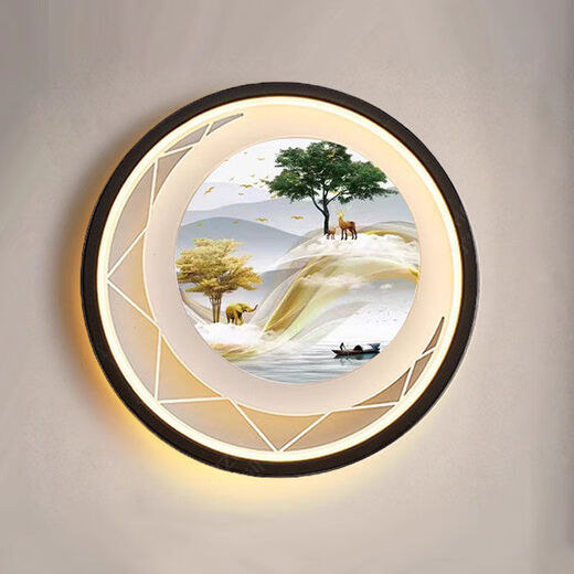 Yilin (yilin) wall lamp bedroom 2024 new living room background wall lamp high-end Chinese mural lamp creative decoration bedside lamp starry sky-three-color light changing