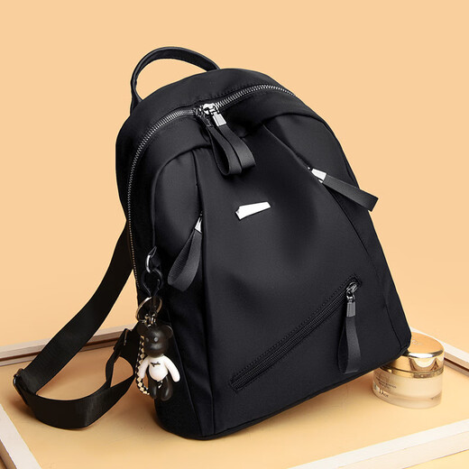 Kangaroo Cube Women's Large Capacity Backpack Women's Backpack 2025 New Solid Color Fashion Casual Backpack Practical Travel Bag Black
