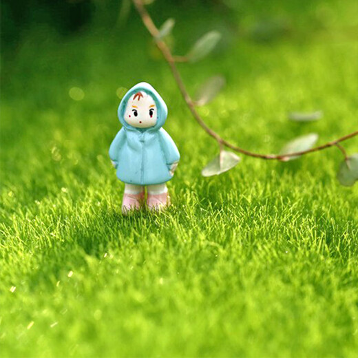 OEMG simulated lawn fake white hair artificial turf micro landscape decoration moss bonsai grassland diy landscaping material 50*50cm large lawn (1 piece)