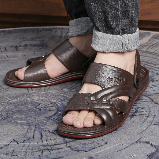 Ji Huilixiu Sandales 2025 Chaussures de plage d'été Sandales masculines décontractées respirant extérieure douce Sole sans glissement.